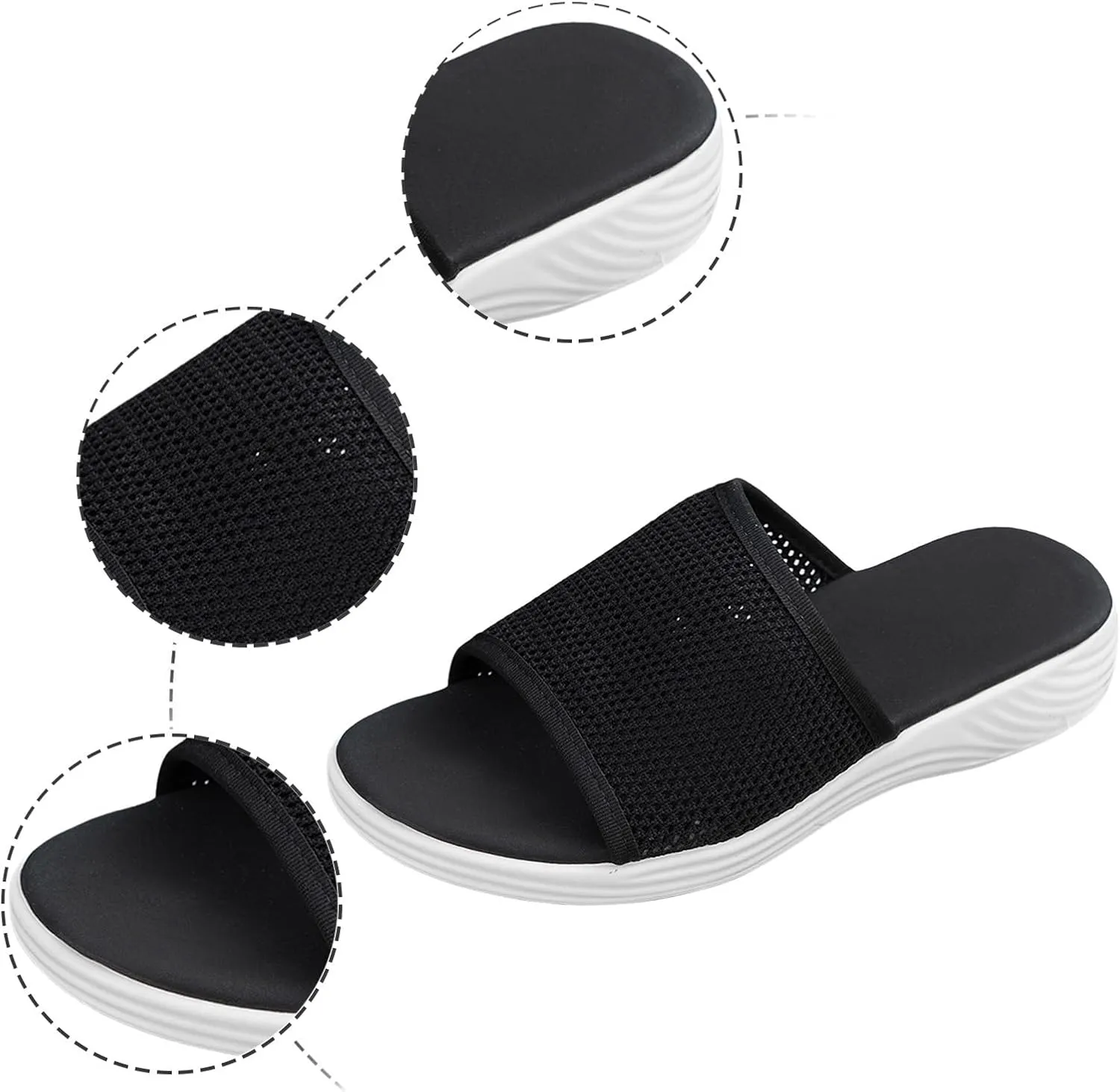 Summer Slides Sandals for Women Casual Platform Open Toe Wedge Sandal Breathable Open Toe Sandals Beach Sandals