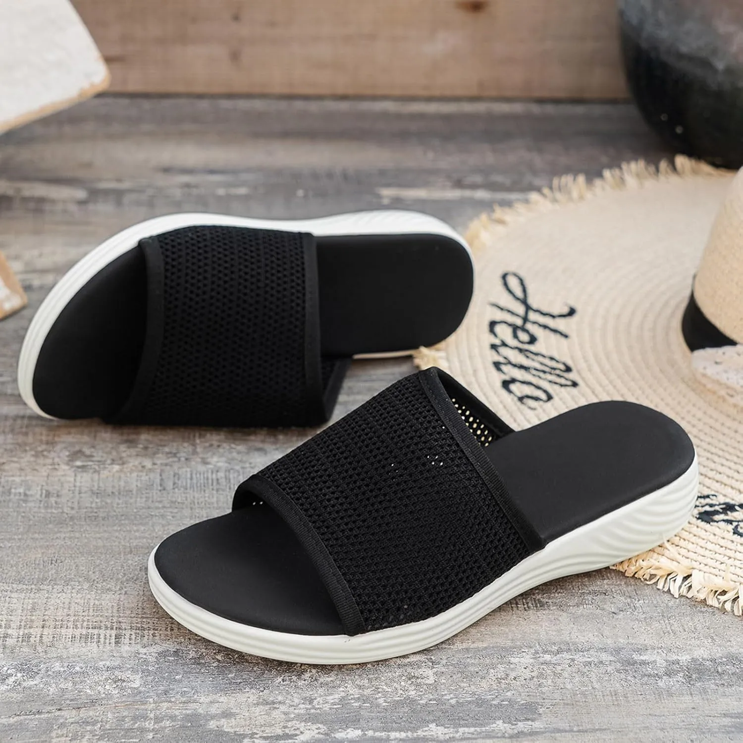 Summer Slides Sandals for Women Casual Platform Open Toe Wedge Sandal Breathable Open Toe Sandals Beach Sandals