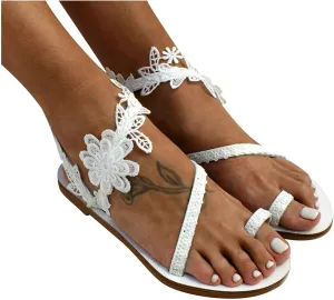 Thong Sandals for Women Beach,2020 New Womens Bohemia Flat Sandals Summer Beach Glitter Beaded Flip-Flop Thong Shoes