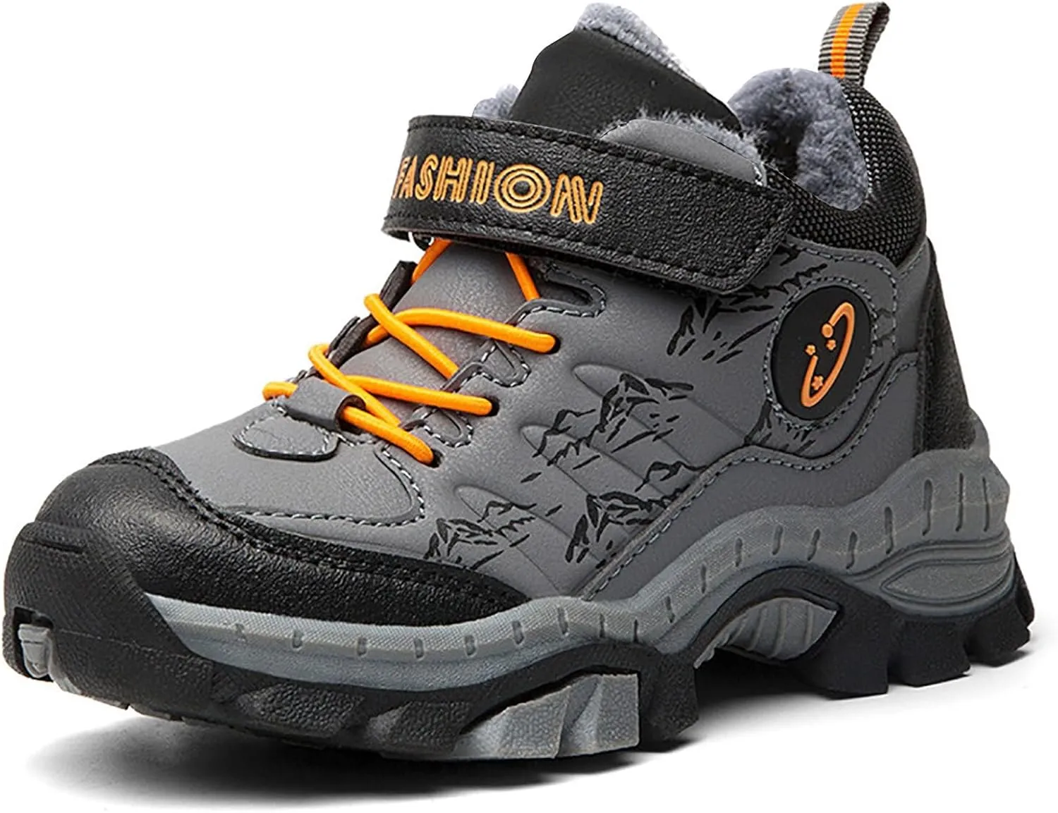Toddler Snow Boots Cozy Fleece Snow Boots Non-Slip Walking Shoes Faux Fur Lined Outdoor Ankle Boots Hiking Shoes