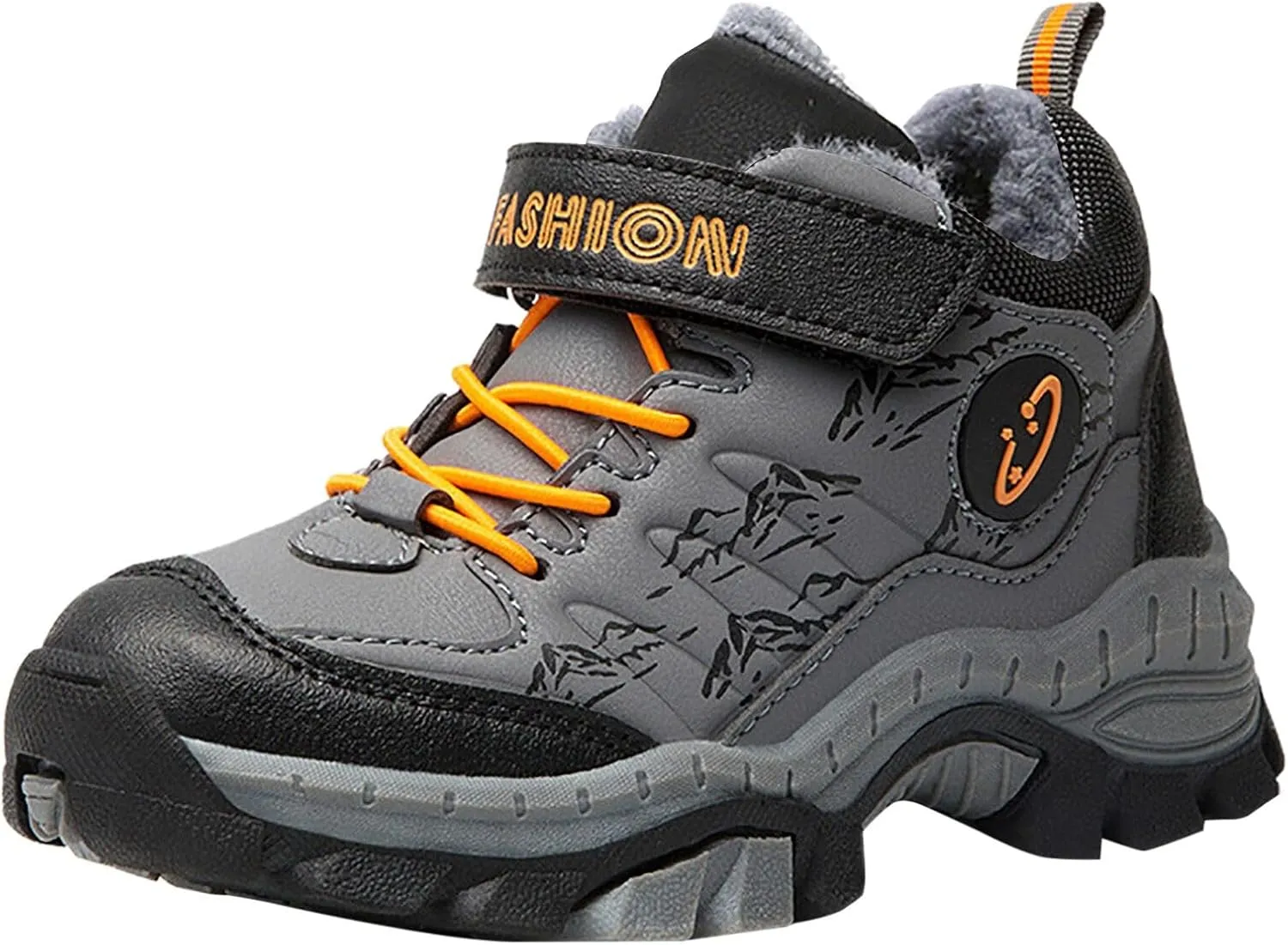 Toddler Snow Boots Cozy Fleece Snow Boots Non-Slip Walking Shoes Faux Fur Lined Outdoor Ankle Boots Hiking Shoes