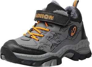 Toddler Snow Boots Cozy Fleece Snow Boots Non-Slip Walking Shoes Faux Fur Lined Outdoor Ankle Boots Hiking Shoes