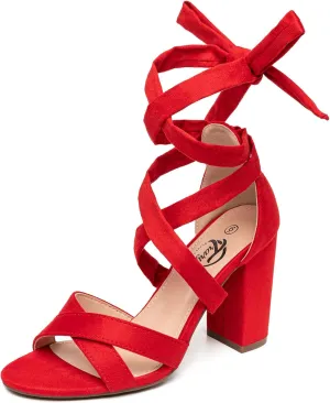 Trary Black Lace Up Pink Nude Heels: Women's Strappy Comfortable High Platform Sandals, Chunky 3 Inch