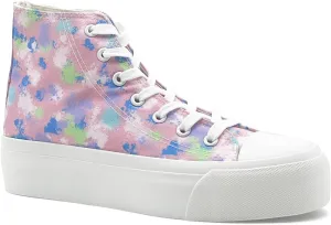 Unisex High Top Platform Sneakers Womens Mens Canvas Classic Shoes Casual Tennis Comfortable Fashion Sneakers Lace-Up
