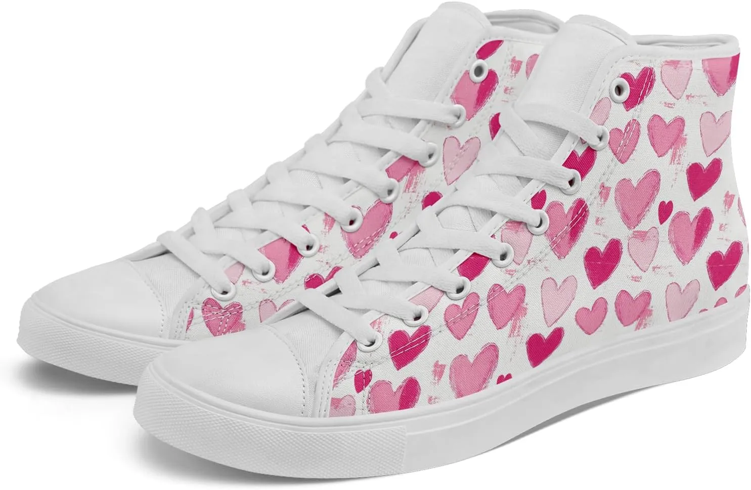Unisex High Top Sneakers Womens Canvas Shoes Lace up Casual Tennis Shoes Flat Walking Shoes