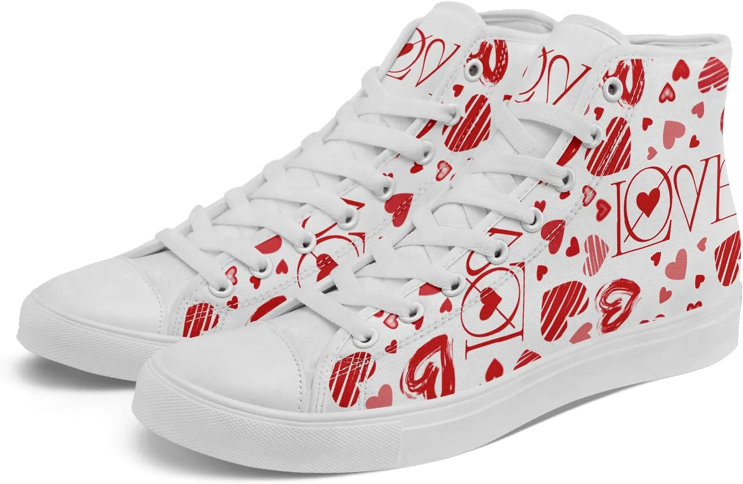 Unisex High Top Sneakers Womens Canvas Shoes Lace up Casual Tennis Shoes Flat Walking Shoes