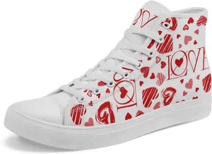 Unisex High Top Sneakers Womens Canvas Shoes Lace up Casual Tennis Shoes Flat Walking Shoes
