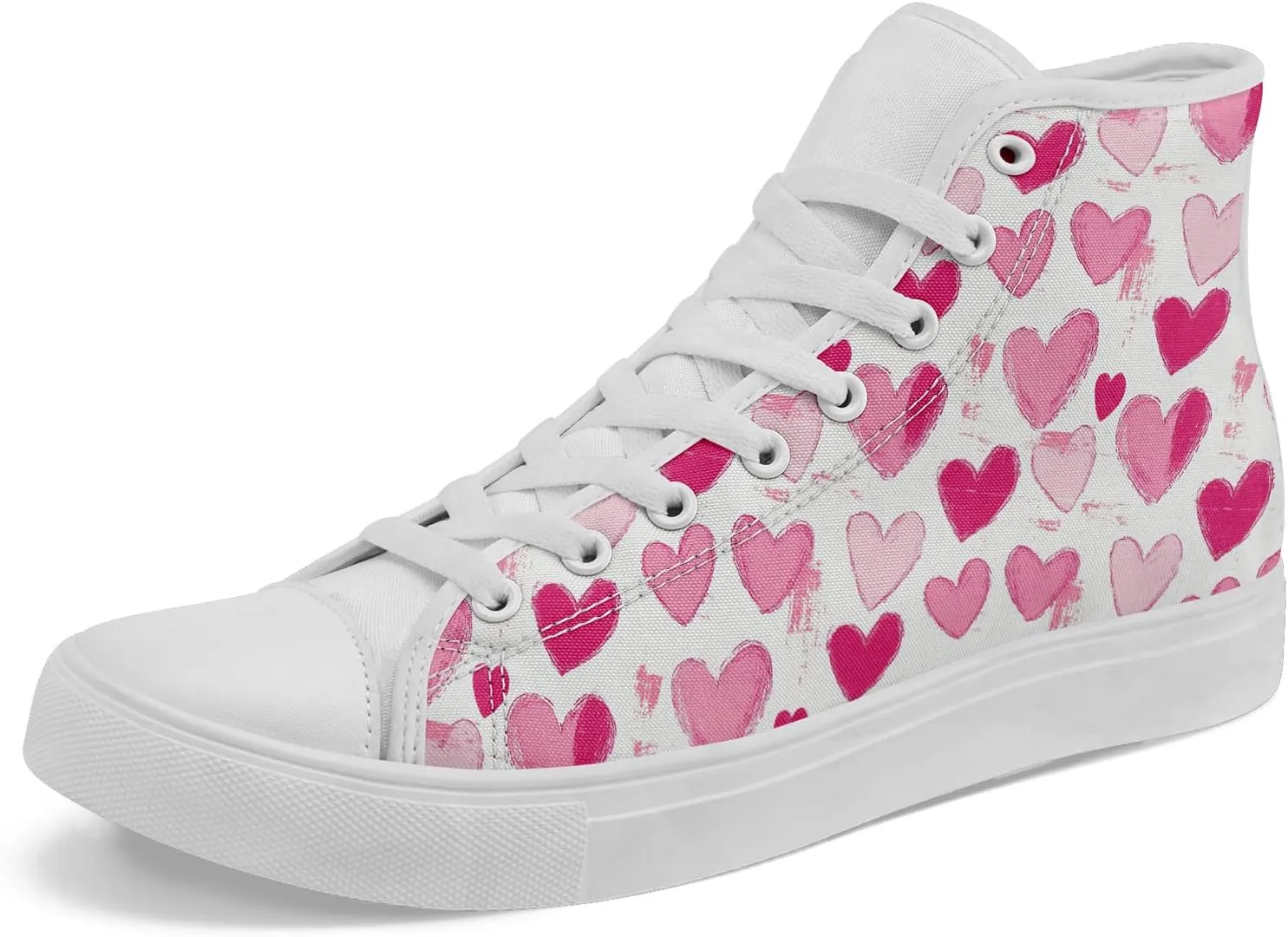 Unisex High Top Sneakers Womens Canvas Shoes Lace up Casual Tennis Shoes Flat Walking Shoes