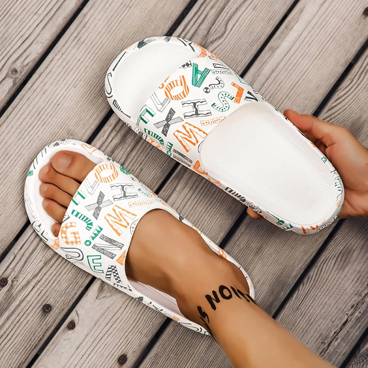 Vacation Sandals for Women Non Slip Indoor Home House Beach Shoes Non Slip Pool Slides Women's Pillow Slippers