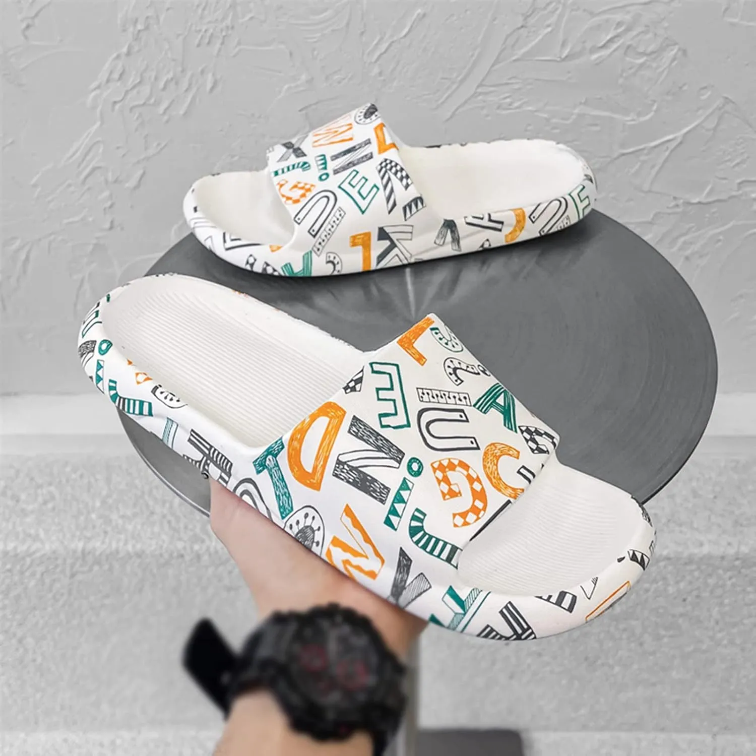 Vacation Sandals for Women Non Slip Indoor Home House Beach Shoes Non Slip Pool Slides Women's Pillow Slippers