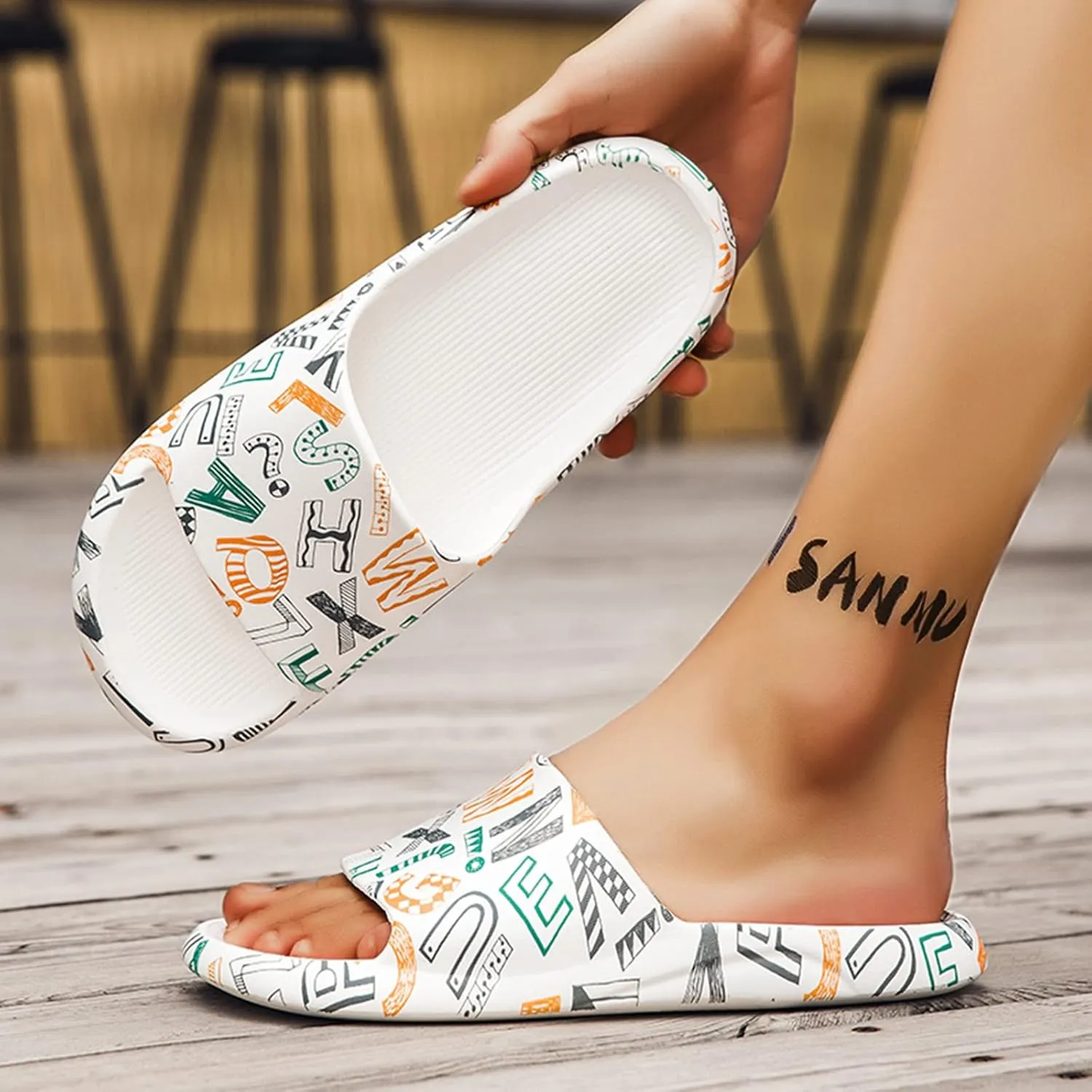 Vacation Sandals for Women Non Slip Indoor Home House Beach Shoes Non Slip Pool Slides Women's Pillow Slippers