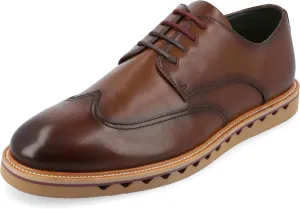 Vance Mens Evander Wingtip Lace-up Derby Burnished Toe Tru Comfort Foam Lightweight Business Dress Shoes