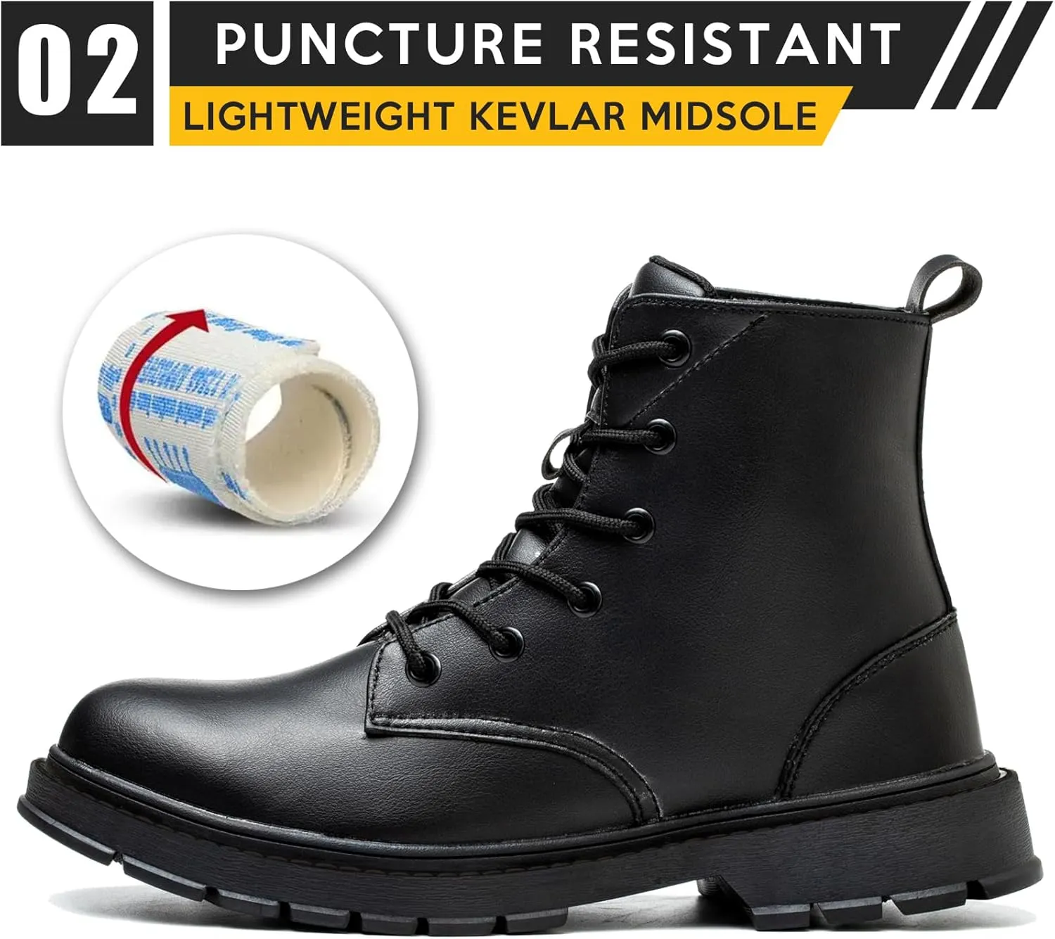 Waterproof Steel Toe Boots for Women Men, 6" Comfortable Composite Toe Work Boots Safety Construction Shoes,