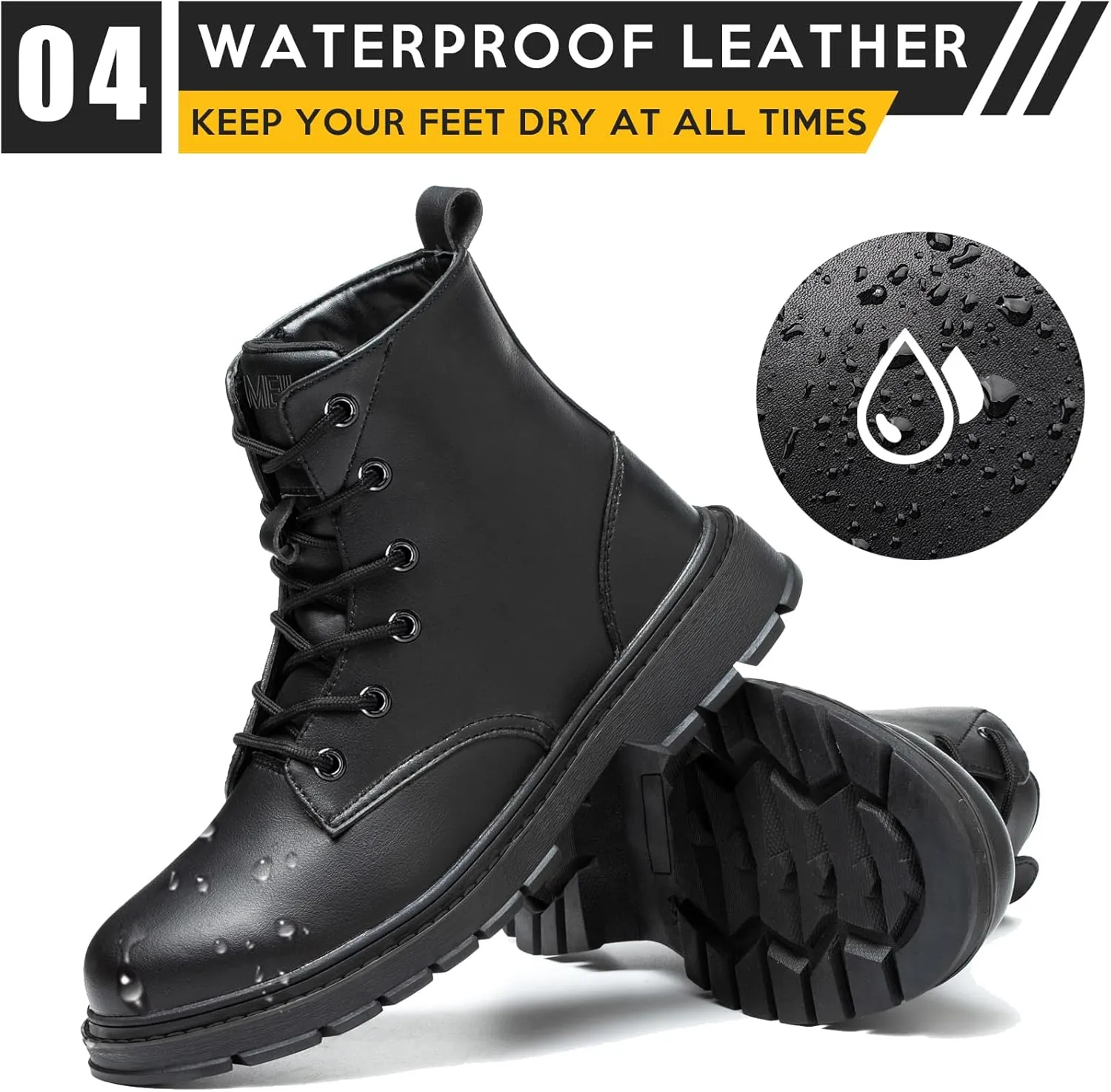 Waterproof Steel Toe Boots for Women Men, 6" Comfortable Composite Toe Work Boots Safety Construction Shoes,