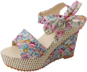 Wedge Sandal for Women Ankle Strap Flatform Arch Support Fish Mouth Toe Shoes Platform Espadrilles Open Waterproof Wide