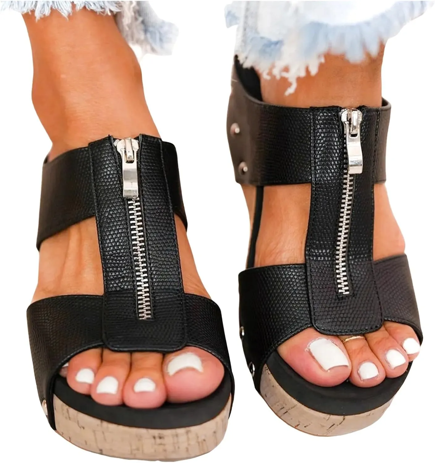 Wedge Sandals for Women 2025 Trendy Platform Open Toe Ankle Strap Espadrilles Wedge Heels Sandal Boho Summer Beach Sandals
