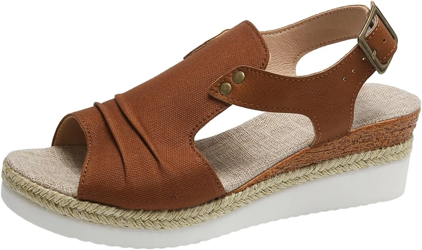 Wedge Sandals for Women Espadrilles Dressy Orthotic Platform Sandal Open Toe Comfortable Summer Shoes with Ankle Strap