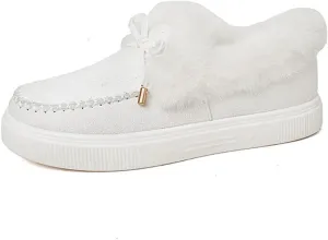 Winter Boots For Women 2024 Fashion Snow Boots Warm Ankle Booties Slip On Outdoor Fur Lined Comfortable Loafers Shoes