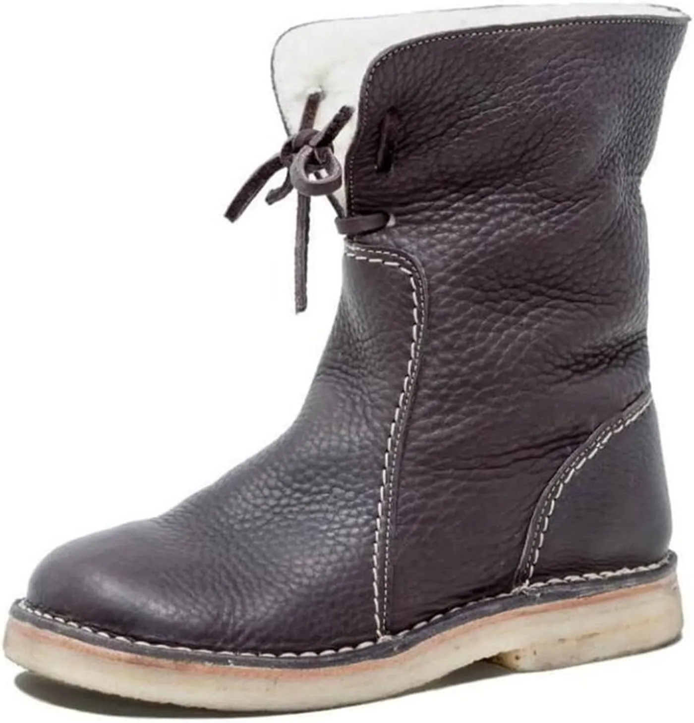 Winter Boots For Women 2024 Mid-Calf Snow Boots Fur Lined Warm Slip On Comfortable Outdoor Short Ankle Booties 2024