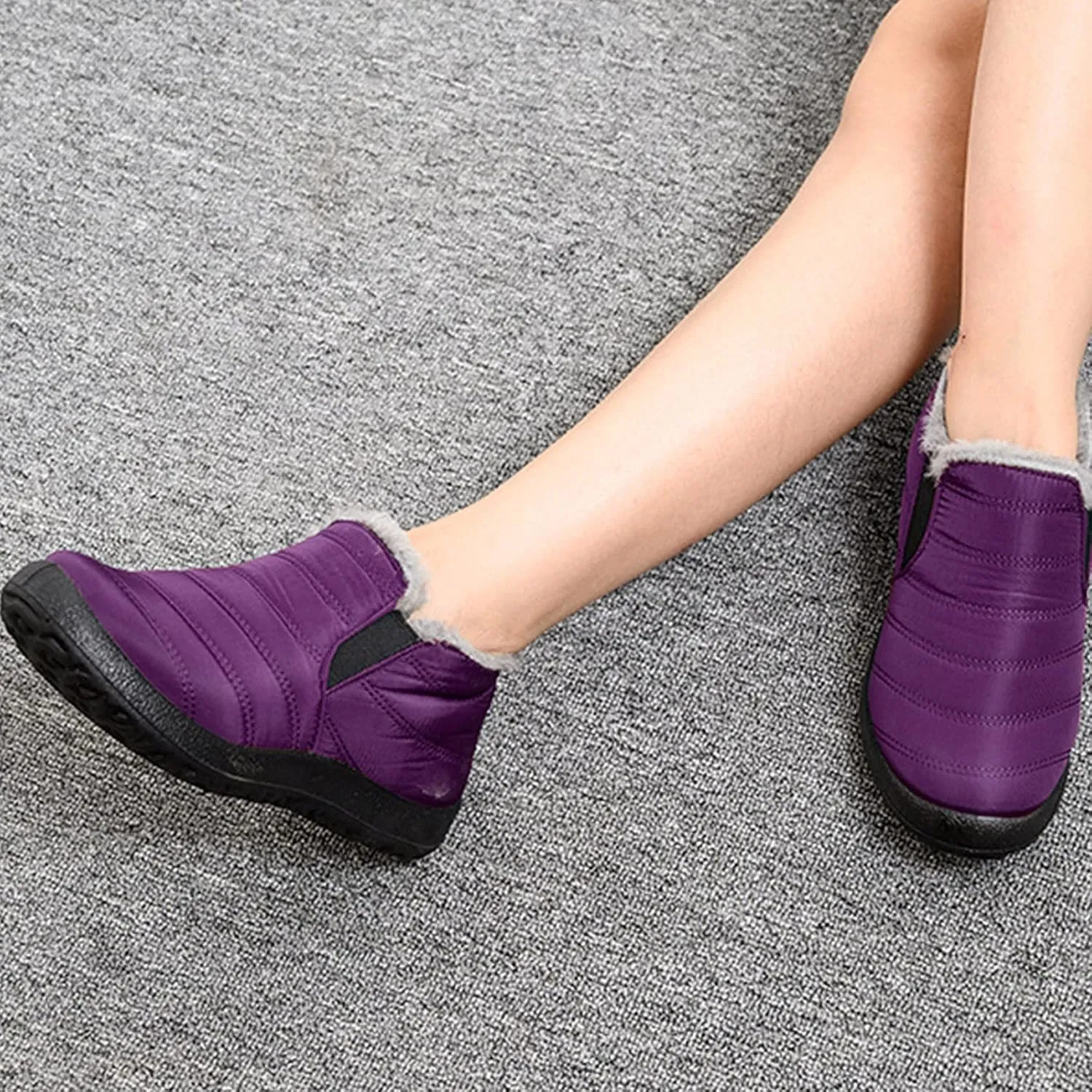 Winter Boots for Women Waterproof Winter Boot Ladies Slip On Womens Snow Boots Winter Shoes Warm Fur Lined Womens Fur Lined Slip On Boot Mens Casual Shoes Mens Booties Winter