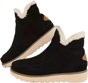 Winter Dress Boots For Women 2024 Snow Boots with Fur Lined Warm Slip On Ankle Booties Comfortable Loafers Shoes