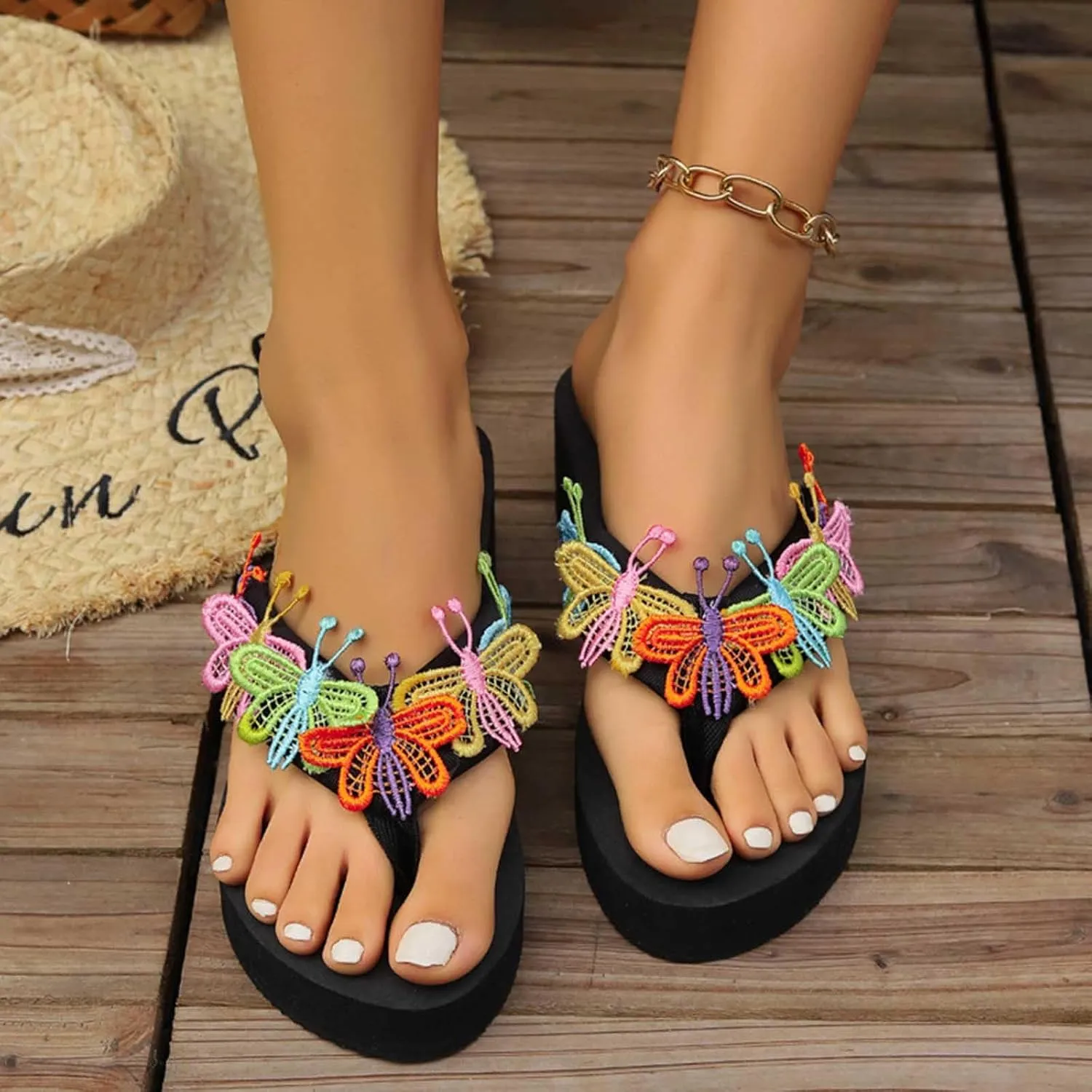 Women Summer Outdoor Flip Flops Yoga Mat Arch Support Clip Toe Slippers Thick Sole Platform Flip-Flop Sandals Beach Sandal