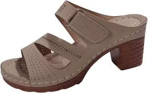 Women Summer Solid Slip On Casual Open Toe Square Heels Comfortable Beach Shoes Sandals Womens Sandals Size 8 Thongs