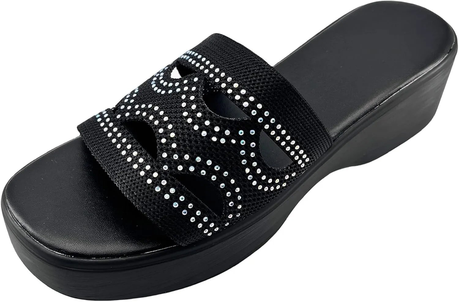 Women Wedges Platform Sandals Summer Open Toe Non Slip Slippers Breathable Knit Thick Cushion Sandals Fashion Ladies Bohemia Platform Shoes Summer Beach Casual Walking Slippers