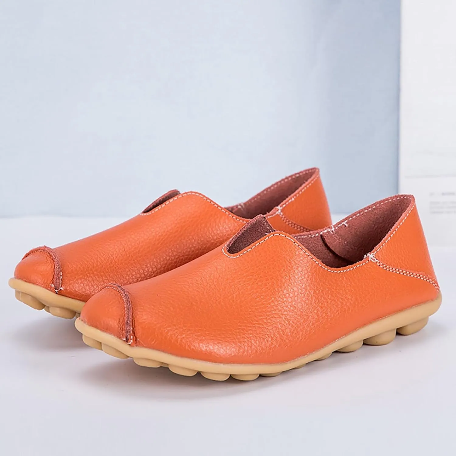 Women's Breathable Comfort Walking Office Flat Loafer Comfort Walking Slip On Flats Shoes Casual Round Toe Moccasins Driving Loafers Lightweight Breathable Comfortable Work Loafer Outdoor Going Out