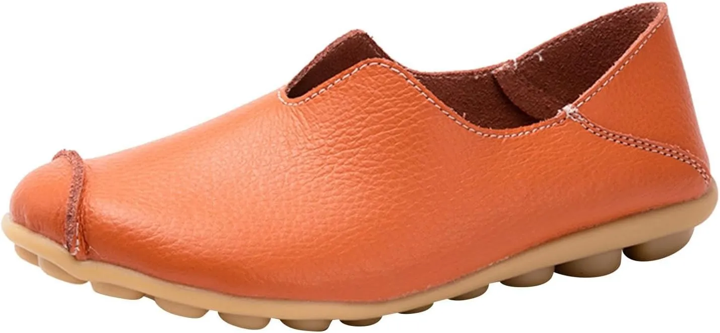 Women's Breathable Comfort Walking Office Flat Loafer Comfort Walking Slip On Flats Shoes Casual Round Toe Moccasins Driving Loafers Lightweight Breathable Comfortable Work Loafer Outdoor Going Out