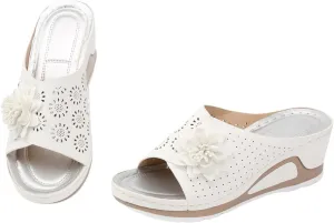 Women's Breathable Open Toe Slide Sandal Low Wedges Platform Sandals Comfortable Sandals Temperament Sandals