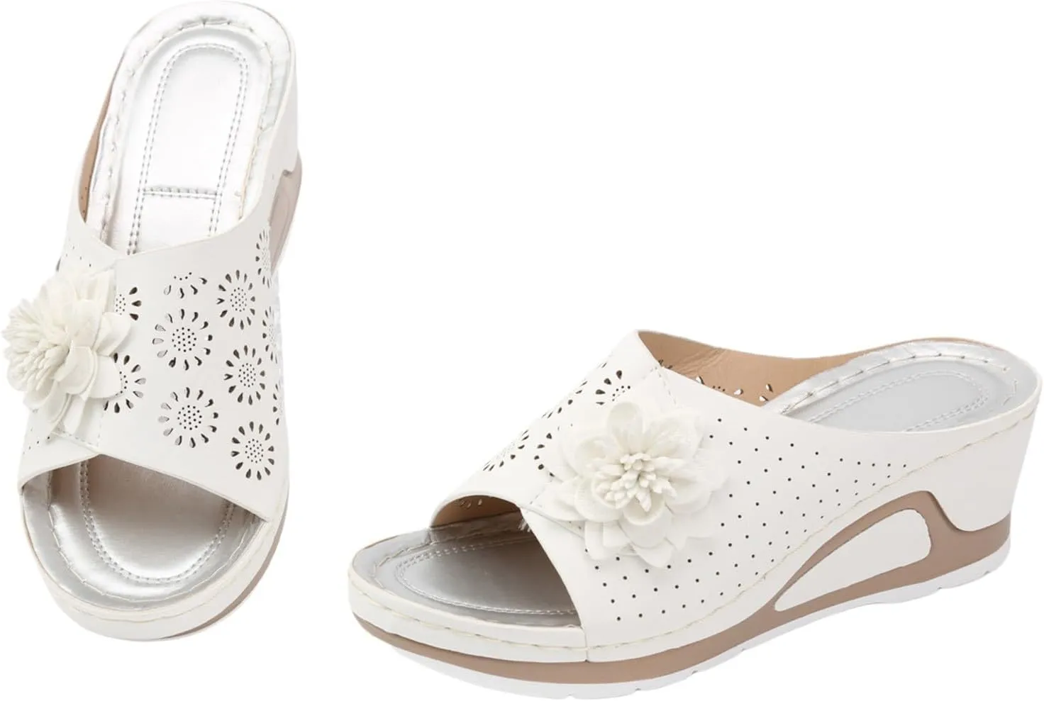 Women's Breathable Open Toe Slide Sandal Low Wedges Platform Sandals Comfortable Sandals Temperament Sandals