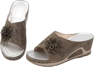 Women's Breathable Open Toe Slide Sandal Low Wedges Platform Sandals Comfortable Sandals Temperament Sandals