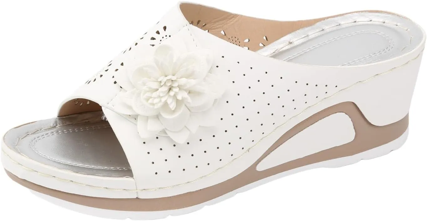 Women's Breathable Open Toe Slide Sandal Low Wedges Platform Sandals Comfortable Sandals Temperament Sandals