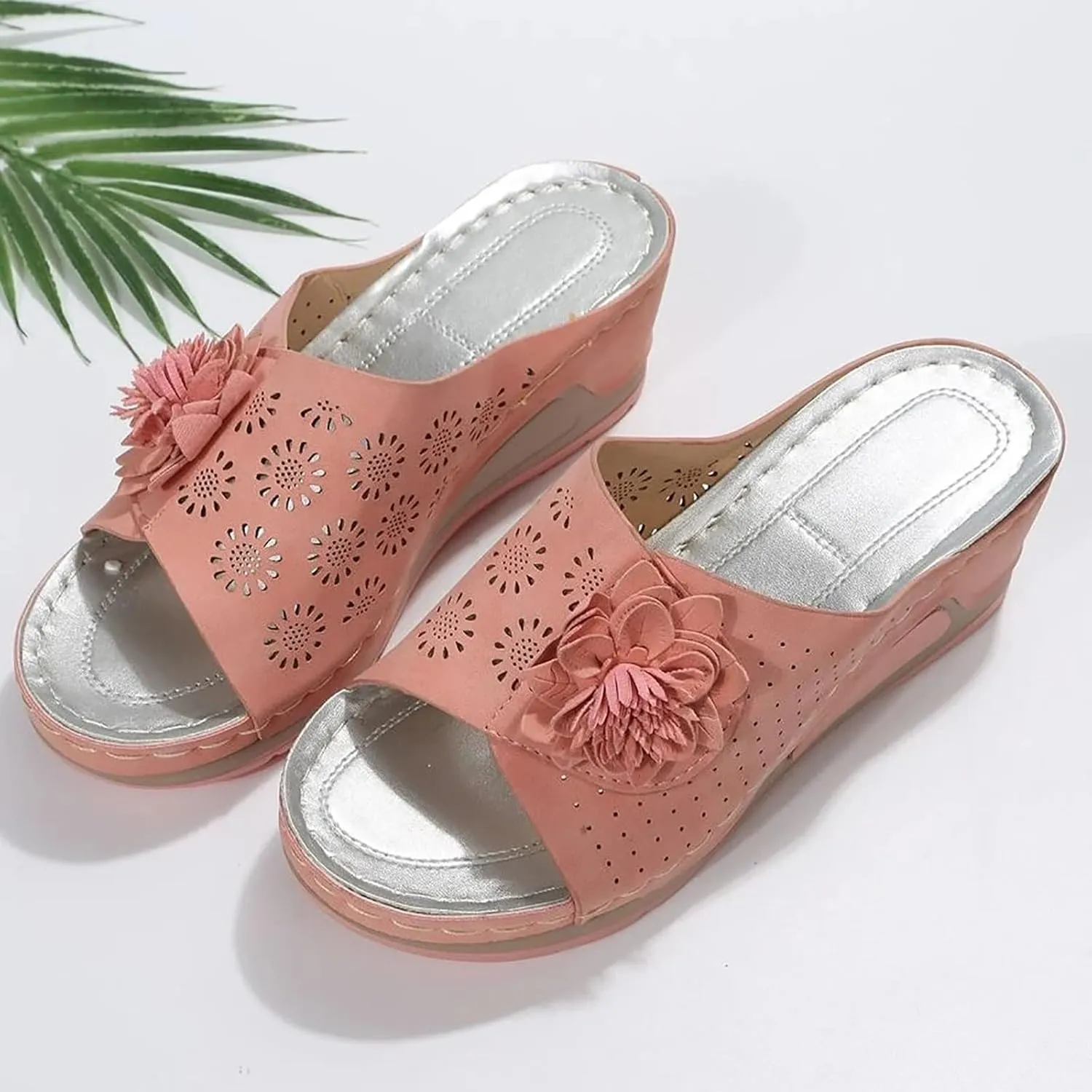 Women's Breathable Open Toe Slide Sandal Low Wedges Platform Sandals Comfortable Sandals Temperament Sandals