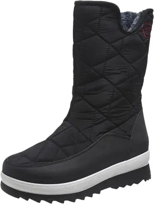 Women's Cold Proof Snow Boots Thick Bottom Non Slip Mid Calf Boots Plus Velvet Warm Boots Winter Walking Boot