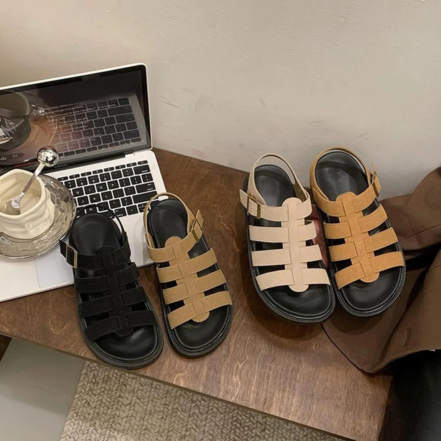 Women's Entry Ankle Wrap Sandal with Comfort Wind With Roman Shoes Wide Widths Available Fisherman SandalS