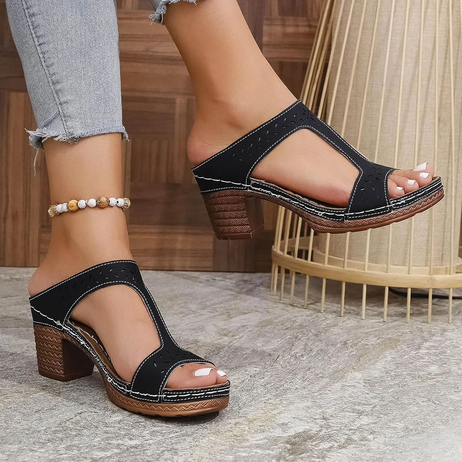 Women's Fashion Slippers Comfortable Open Toe Wedges Casual Outdoor and Beach Wear Perfect Summer Season Womens Zx2