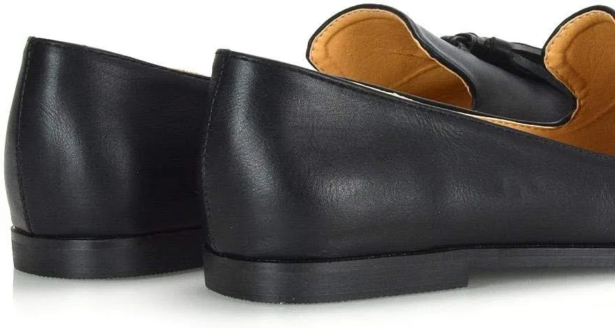 Womens Flat Penny Loafers Ladies Slip On Tassel Detail Smart Formal Mocassins Shoes