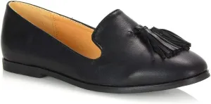 Womens Flat Penny Loafers Ladies Slip On Tassel Detail Smart Formal Mocassins Shoes