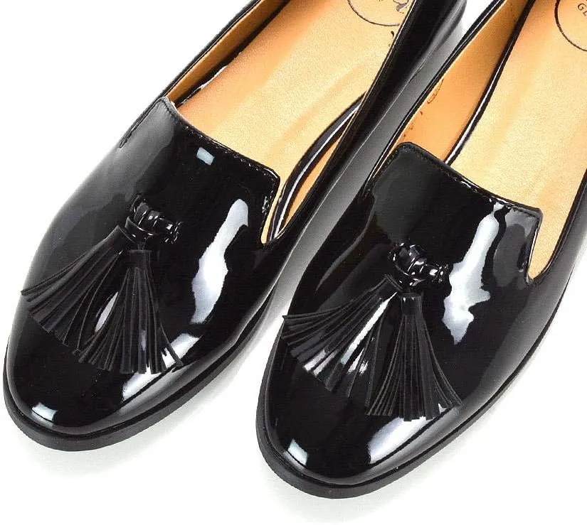 Womens Flat Penny Loafers Ladies Slip On Tassel Detail Smart Formal Mocassins Shoes