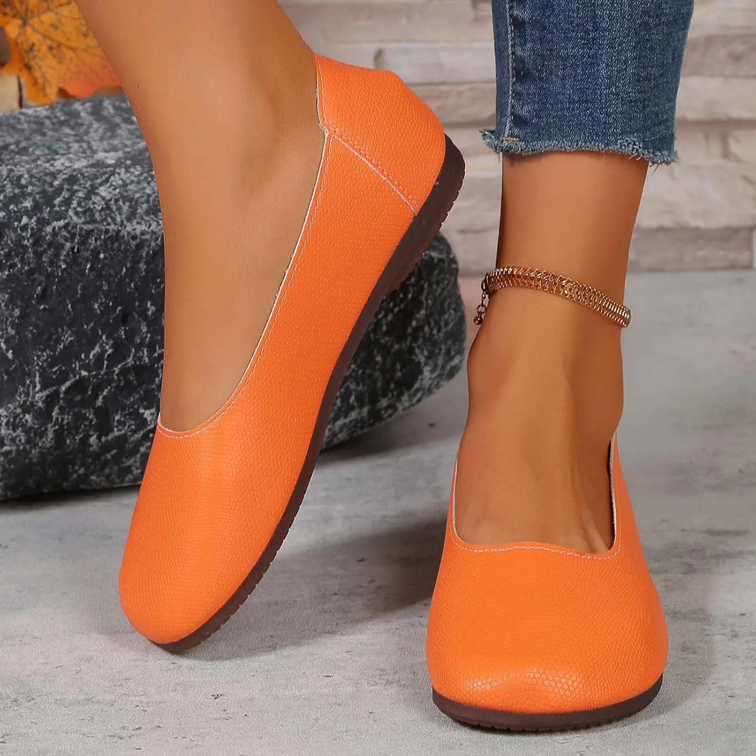 Women's Flats Shoes Summer Comfortable Closed Toe Slip on Ballet Flats Casual Soft Bottom Driving Work Walking Shoes Elegant Wedges