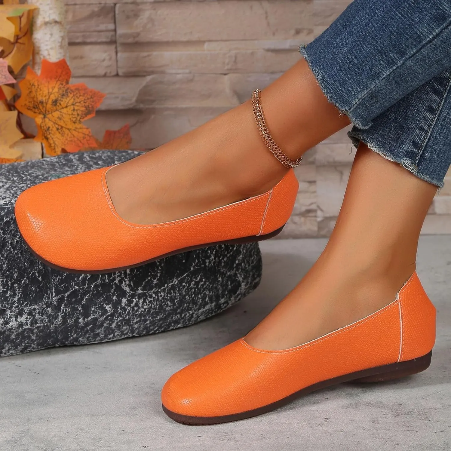 Women's Flats Shoes Summer Comfortable Closed Toe Slip on Ballet Flats Casual Soft Bottom Driving Work Walking Shoes Elegant Wedges