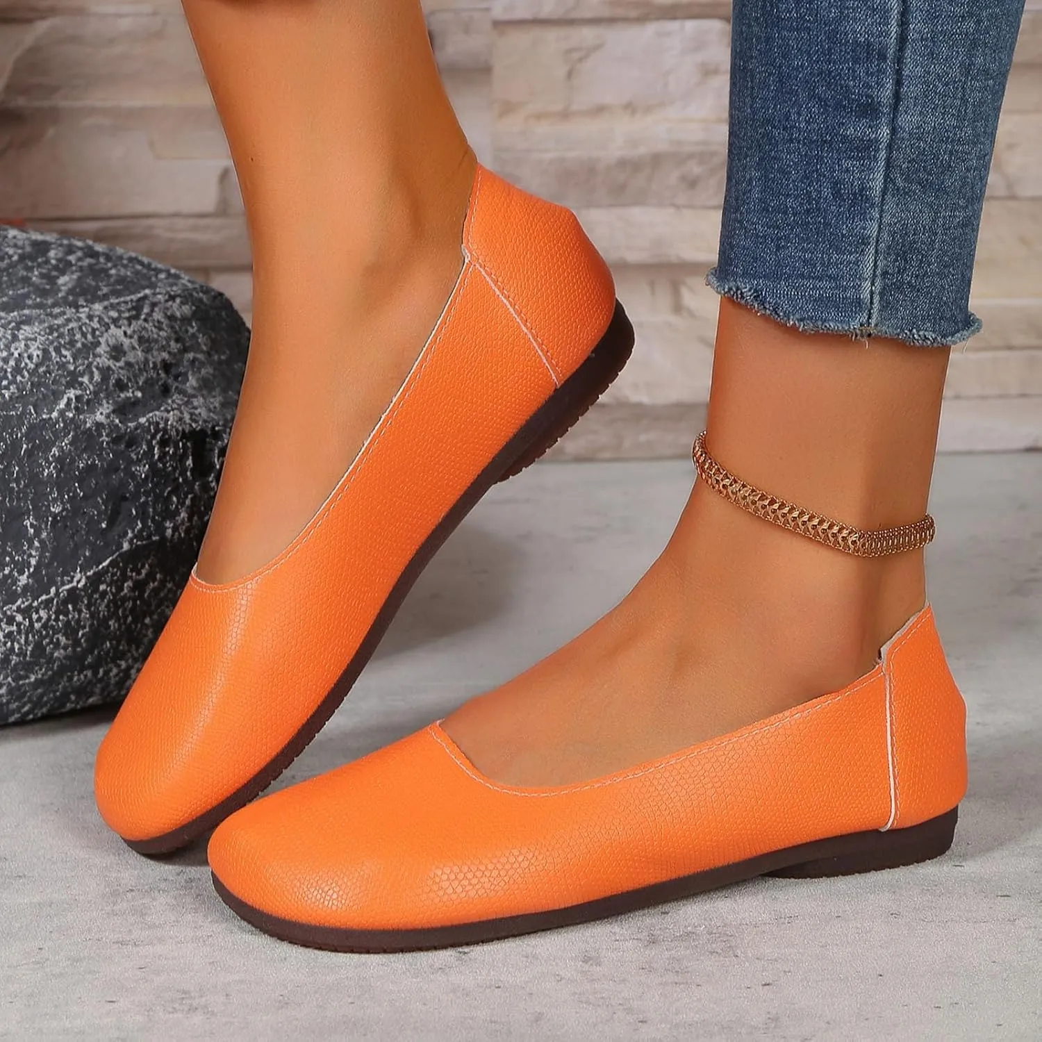 Women's Flats Shoes Summer Comfortable Closed Toe Slip on Ballet Flats Casual Soft Bottom Driving Work Walking Shoes Elegant Wedges