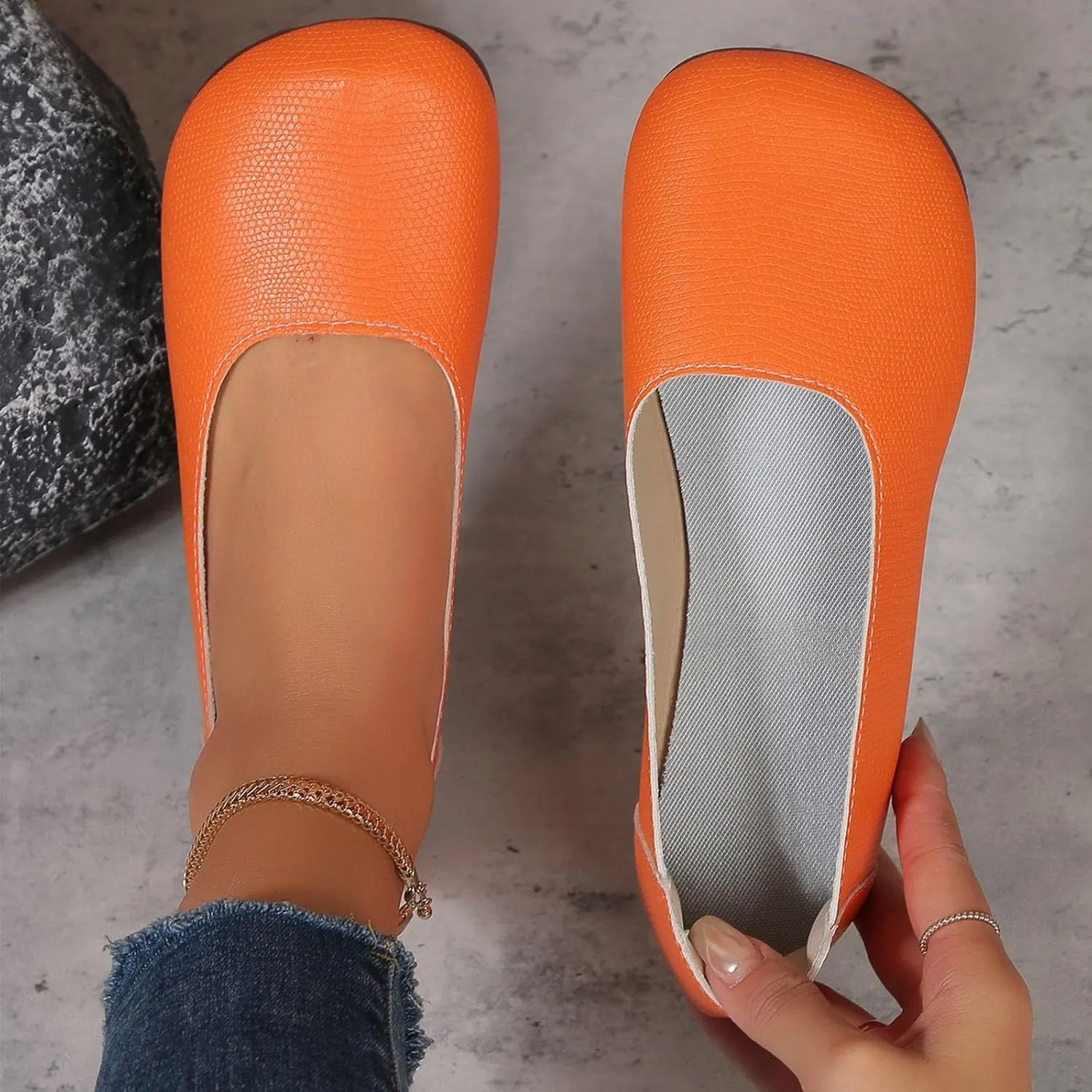Women's Flats Shoes Summer Comfortable Closed Toe Slip on Ballet Flats Casual Soft Bottom Driving Work Walking Shoes Elegant Wedges