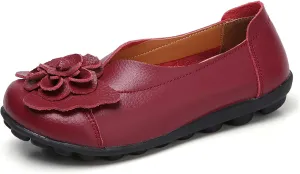 Womens Loafers Comfortable Dressy Driving Shoes Non Slip Flower Decoration Round Toe Business Casual Shoes Summer Walking Sandals Soft Soles Pump 2025 Fashion