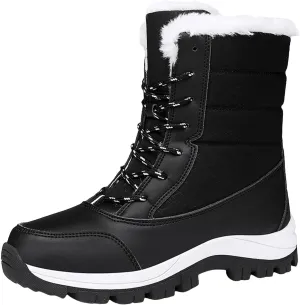 Women's Mid-Calf Boots Water Proof Winter Snow Boots Non Slip Thick Bottom Ski Boots Mid-Calf Snow Boots