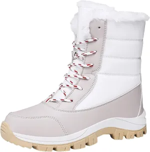 Women's Mid-Calf Boots Water Proof Winter Snow Boots Non Slip Thick Bottom Ski Boots Mid-Calf Snow Boots