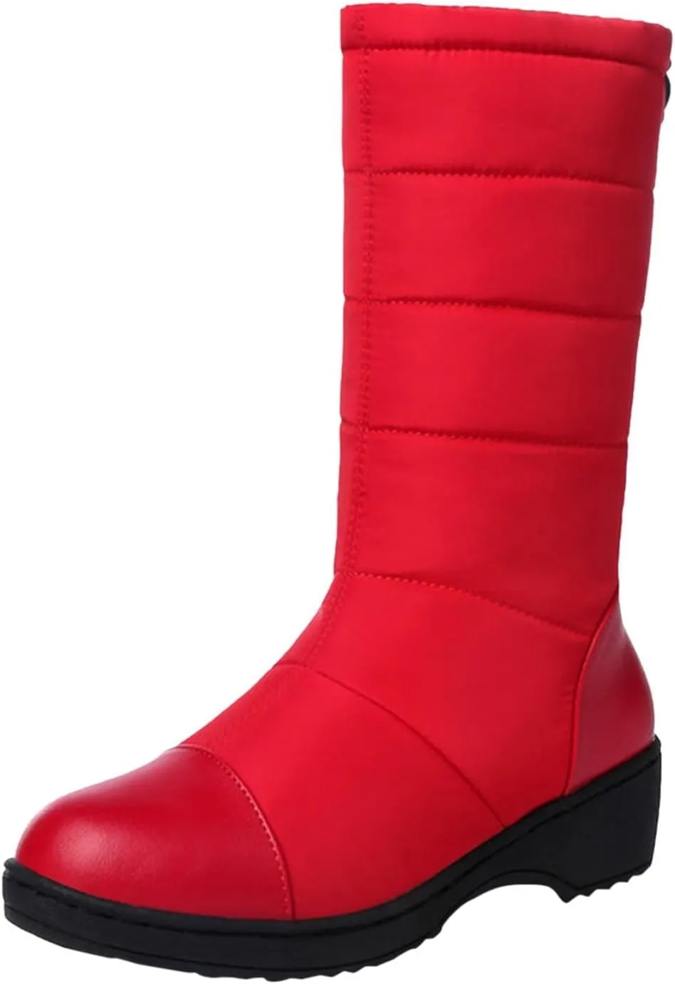 Women's Mid Calf Snow Boots Fashion Solid Cold Proof Boots Fleece Lined Warm Winter Boots Comfort Half Boots