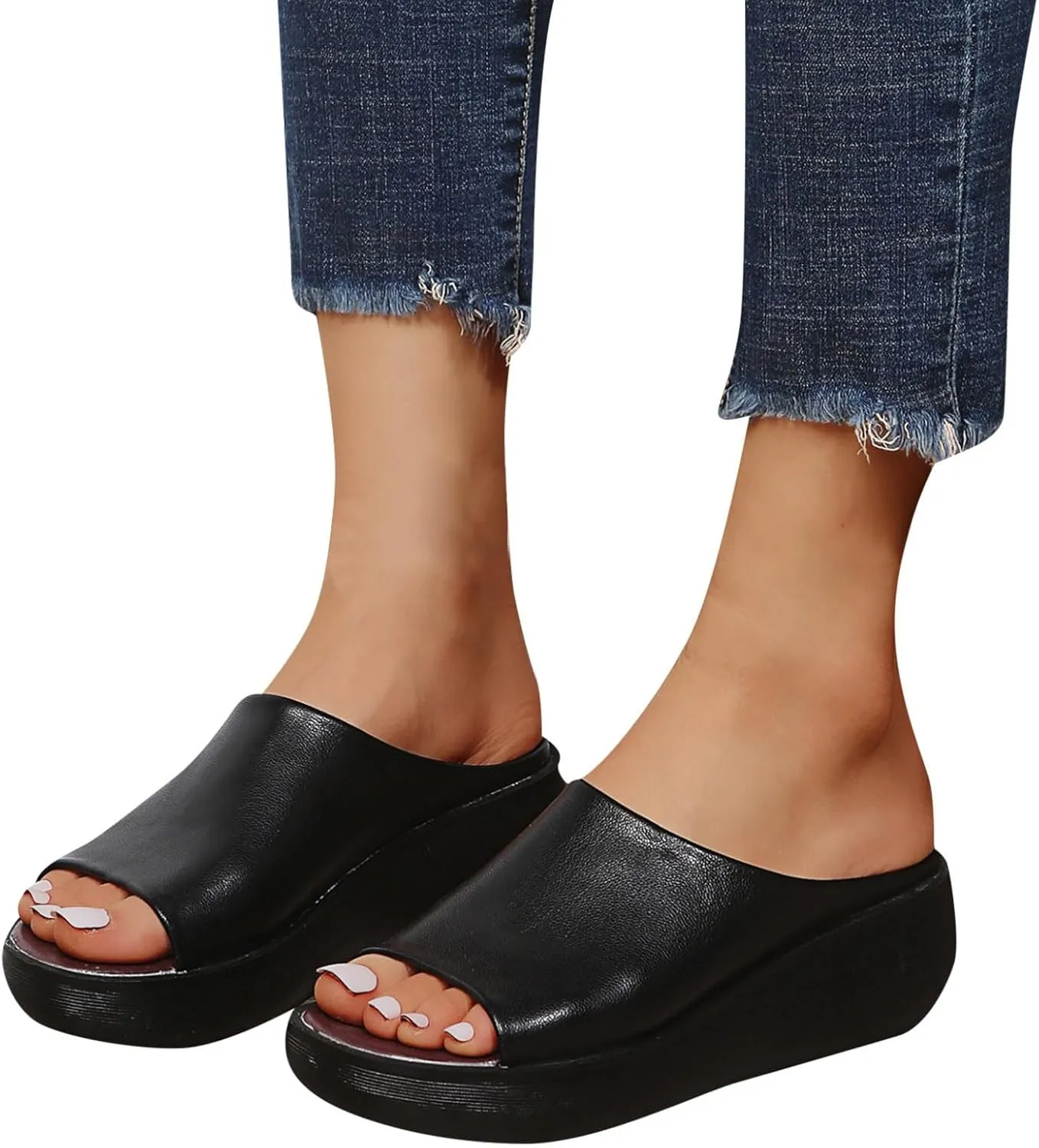 Women's Orthopedic Sandals 2025 Summer Comfortable High Heel Sandal Dressy Platform Arch Support Slippers